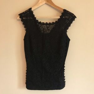 Elegant Black Lace Sleeveless Top